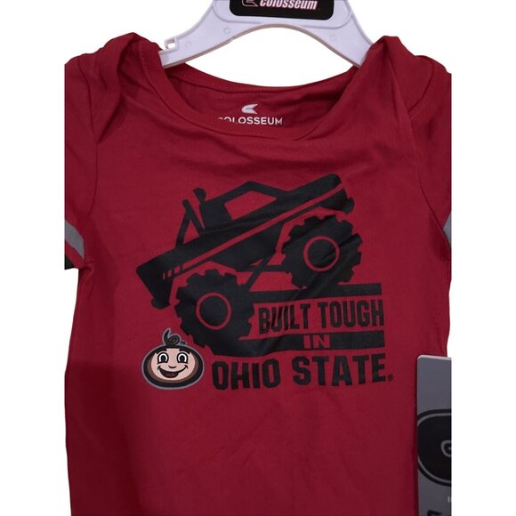 NEW Ohio State Buckeyes "Built Tough" Red  OSU LS One Piece Infant Boys (6-12) - Picture 3 of 6